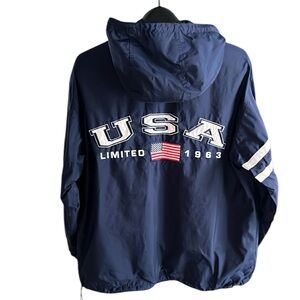 Vintage 90s The Limited  Mens Baggy Fit USA Hooded Windbreaker Jacket